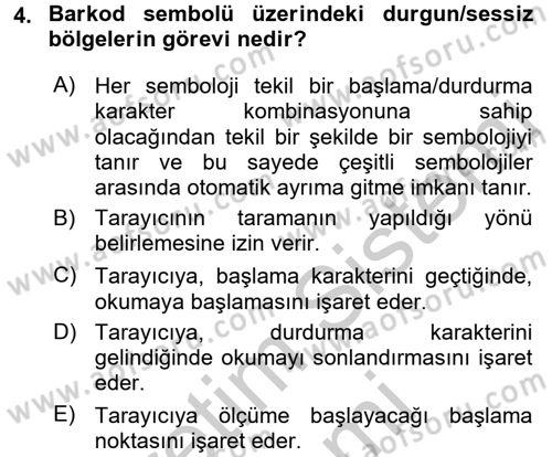 Lojistikte Teknoloji Kullanımı Dersi 2016 - 2017 Yılı (Vize) Ara Sınav Soruları 4. Soru