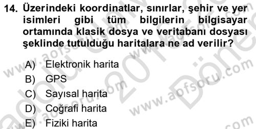 Lojistikte Teknoloji Kullanımı Dersi 2016 - 2017 Yılı (Final) Dönem Sonu Sınav Soruları 14. Soru