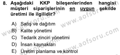 Lojistikte Teknoloji Kullanımı Dersi 2017 - 2018 Yılı 3 Ders Sınav Soruları 8. Soru