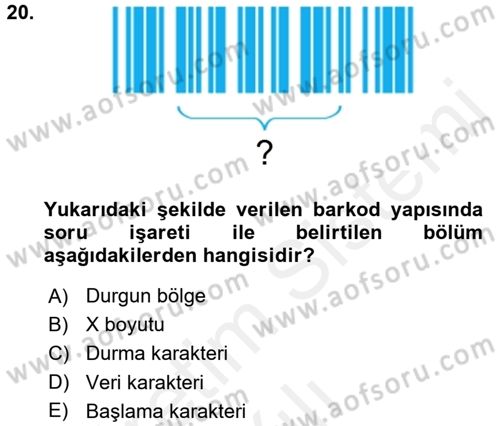 Lojistikte Teknoloji Kullanımı Dersi 2017 - 2018 Yılı (Vize) Ara Sınav Soruları 20. Soru