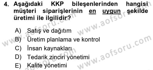 Lojistikte Teknoloji Kullanımı Dersi 2017 - 2018 Yılı (Final) Dönem Sonu Sınav Soruları 4. Soru
