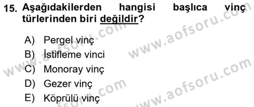 Lojistikte Teknoloji Kullanımı Dersi 2018 - 2019 Yılı (Vize) Ara Sınav Soruları 15. Soru