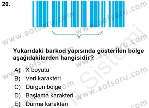 Lojistikte Teknoloji Kullanımı Dersi 2018 - 2019 Yılı (Vize) Ara Sınav Soruları 20. Soru