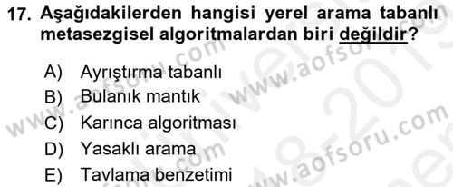 Lojistikte Teknoloji Kullanımı Dersi 2018 - 2019 Yılı (Final) Dönem Sonu Sınav Soruları 17. Soru