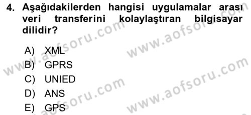 Lojistikte Teknoloji Kullanımı Dersi 2018 - 2019 Yılı (Final) Dönem Sonu Sınav Soruları 4. Soru