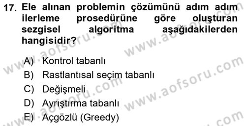 Lojistikte Teknoloji Kullanımı Dersi 2020 - 2021 Yılı Yaz Okulu Sınav Soruları 17. Soru