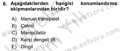 Lojistikte Teknoloji Kullanımı Dersi 2020 - 2021 Yılı Yaz Okulu Sınav Soruları 6. Soru