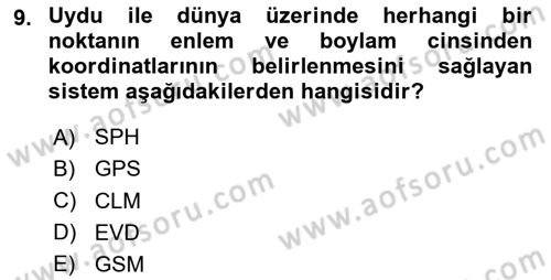 Lojistikte Teknoloji Kullanımı Dersi 2020 - 2021 Yılı Yaz Okulu Sınav Soruları 9. Soru