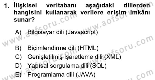 Lojistikte Teknoloji Kullanımı Dersi 2021 - 2022 Yılı (Vize) Ara Sınav Soruları 1. Soru