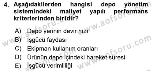 Lojistikte Teknoloji Kullanımı Dersi 2021 - 2022 Yılı (Vize) Ara Sınav Soruları 4. Soru