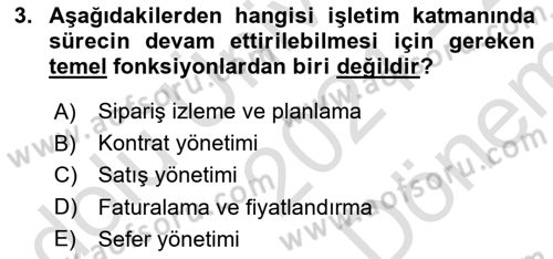Lojistikte Teknoloji Kullanımı Dersi 2021 - 2022 Yılı (Final) Dönem Sonu Sınav Soruları 3. Soru