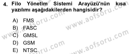 Lojistikte Teknoloji Kullanımı Dersi 2021 - 2022 Yılı (Final) Dönem Sonu Sınav Soruları 4. Soru