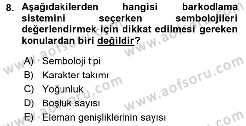 Lojistikte Teknoloji Kullanımı Dersi 2021 - 2022 Yılı (Final) Dönem Sonu Sınav Soruları 8. Soru