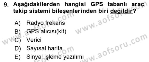 Lojistikte Teknoloji Kullanımı Dersi 2021 - 2022 Yılı (Final) Dönem Sonu Sınav Soruları 9. Soru