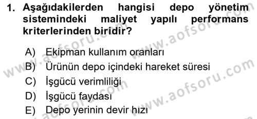 Lojistikte Teknoloji Kullanımı Dersi 2022 - 2023 Yılı Yaz Okulu Sınav Soruları 1. Soru