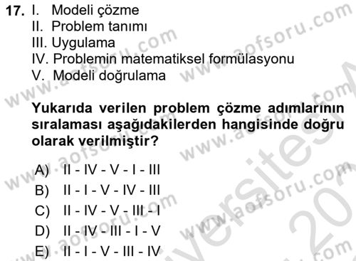 Lojistikte Teknoloji Kullanımı Dersi 2022 - 2023 Yılı Yaz Okulu Sınav Soruları 17. Soru