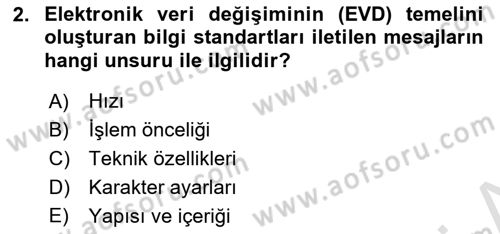 Lojistikte Teknoloji Kullanımı Dersi 2022 - 2023 Yılı Yaz Okulu Sınav Soruları 2. Soru