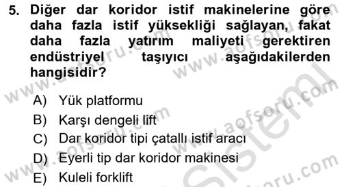 Lojistikte Teknoloji Kullanımı Dersi 2022 - 2023 Yılı Yaz Okulu Sınav Soruları 5. Soru