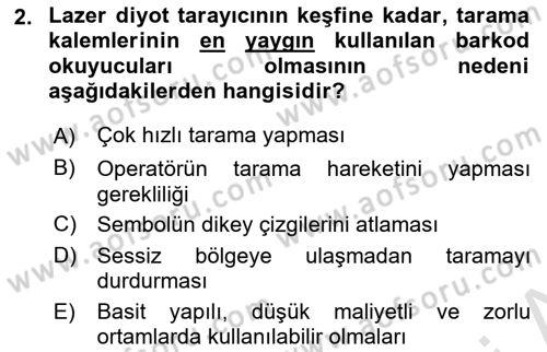 Lojistikte Teknoloji Kullanımı Dersi 2023 - 2024 Yılı (Vize) Ara Sınav Soruları 2. Soru