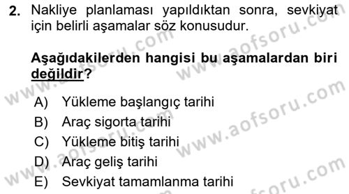 Lojistikte Teknoloji Kullanımı Dersi 2023 - 2024 Yılı (Final) Dönem Sonu Sınav Soruları 2. Soru