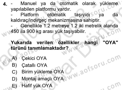 Lojistikte Teknoloji Kullanımı Dersi 2023 - 2024 Yılı (Final) Dönem Sonu Sınav Soruları 4. Soru
