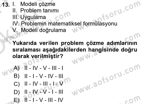 Lojistikte Teknoloji Kullanımı Dersi 2023 - 2024 Yılı Yaz Okulu Sınav Soruları 13. Soru