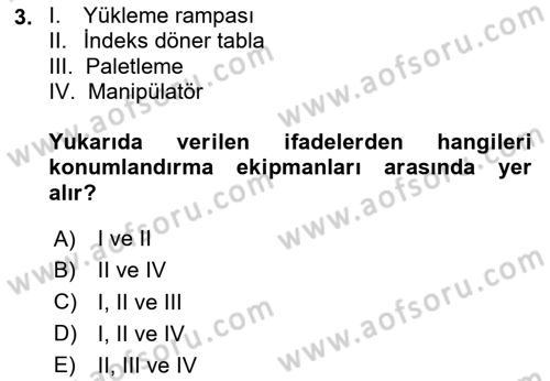 Lojistikte Teknoloji Kullanımı Dersi 2023 - 2024 Yılı Yaz Okulu Sınav Soruları 3. Soru