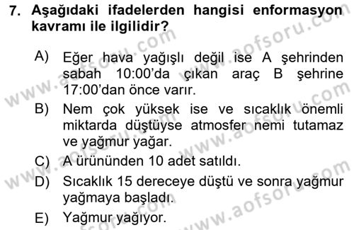 Lojistikte Teknoloji Kullanımı Dersi 2023 - 2024 Yılı Yaz Okulu Sınav Soruları 7. Soru