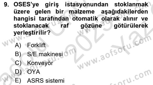Lojistikte Teknoloji Kullanımı Dersi 2023 - 2024 Yılı Yaz Okulu Sınav Soruları 9. Soru