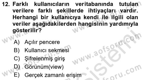 Lojistikte Teknoloji Kullanımı Dersi 2024 - 2025 Yılı (Vize) Ara Sınav Soruları 12. Soru