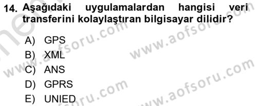 Lojistikte Teknoloji Kullanımı Dersi 2024 - 2025 Yılı (Vize) Ara Sınav Soruları 14. Soru