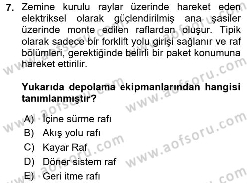 Lojistikte Teknoloji Kullanımı Dersi 2024 - 2025 Yılı (Vize) Ara Sınav Soruları 7. Soru