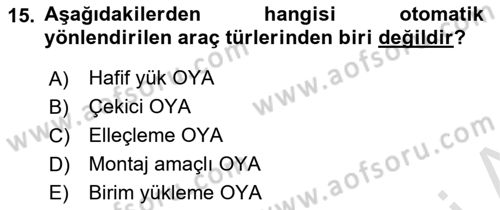 Lojistikte Teknoloji Kullanımı Dersi 2024 - 2025 Yılı (Final) Dönem Sonu Sınav Soruları 15. Soru