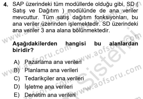 Lojistikte Teknoloji Kullanımı Dersi 2024 - 2025 Yılı (Final) Dönem Sonu Sınav Soruları 4. Soru