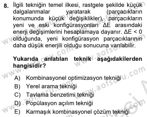 Lojistikte Teknoloji Kullanımı Dersi 2024 - 2025 Yılı (Final) Dönem Sonu Sınav Soruları 8. Soru