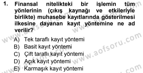Lojistik Maliyetleri ve Raporlama 1 Dersi 2012 - 2013 Yılı (Final) Dönem Sonu Sınav Soruları 1. Soru