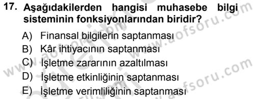 Lojistik Maliyetleri ve Raporlama 1 Dersi 2013 - 2014 Yılı Tek Ders Sınav Soruları 17. Soru