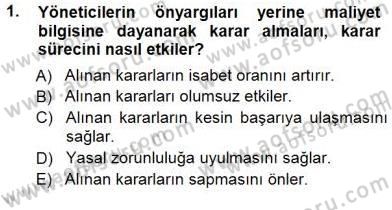 Lojistik Maliyetleri ve Raporlama 1 Dersi 2014 - 2015 Yılı (Final) Dönem Sonu Sınav Soruları 1. Soru