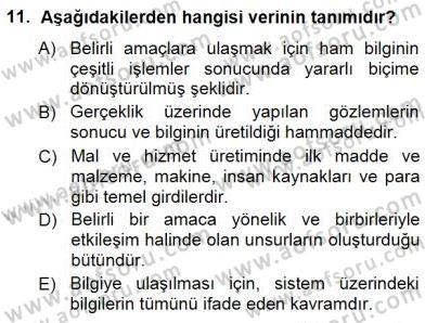 Lojistik Maliyetleri ve Raporlama 1 Dersi 2014 - 2015 Yılı (Final) Dönem Sonu Sınav Soruları 11. Soru