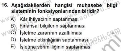 Lojistik Maliyetleri ve Raporlama 1 Dersi 2014 - 2015 Yılı (Final) Dönem Sonu Sınav Soruları 16. Soru