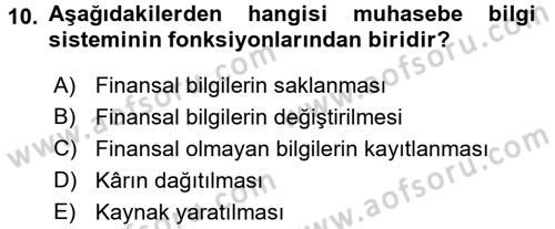 Lojistik Maliyetleri ve Raporlama 1 Dersi 2017 - 2018 Yılı (Final) Dönem Sonu Sınav Soruları 10. Soru