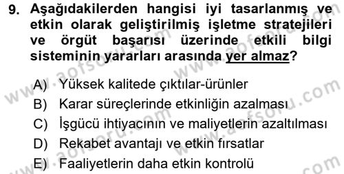 Lojistik Maliyetleri ve Raporlama 1 Dersi 2017 - 2018 Yılı (Final) Dönem Sonu Sınav Soruları 9. Soru