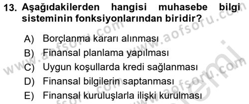 Lojistik Maliyetleri ve Raporlama 1 Dersi 2018 - 2019 Yılı 3 Ders Sınav Soruları 13. Soru