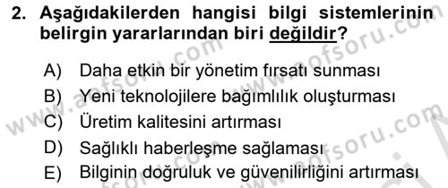 Lojistik Maliyetleri ve Raporlama 1 Dersi 2018 - 2019 Yılı 3 Ders Sınav Soruları 2. Soru