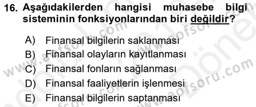 Lojistik Maliyetleri ve Raporlama 1 Dersi 2018 - 2019 Yılı (Final) Dönem Sonu Sınav Soruları 16. Soru