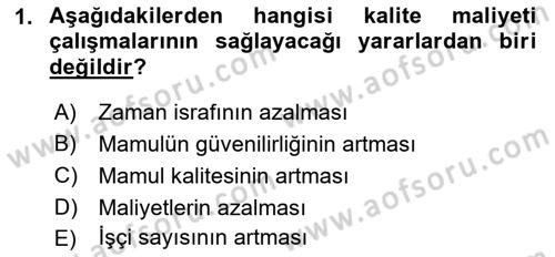 Lojistik Maliyetleri ve Raporlama 1 Dersi 2018 - 2019 Yılı Yaz Okulu Sınav Soruları 1. Soru