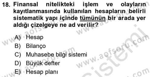 Lojistik Maliyetleri ve Raporlama 1 Dersi 2021 - 2022 Yılı (Final) Dönem Sonu Sınav Soruları 18. Soru