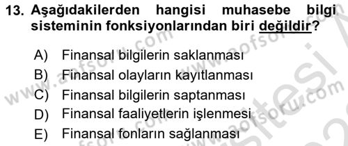 Lojistik Maliyetleri ve Raporlama 1 Dersi 2021 - 2022 Yılı Yaz Okulu Sınav Soruları 13. Soru
