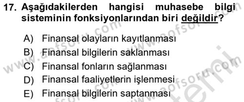Lojistik Maliyetleri ve Raporlama 1 Dersi 2023 - 2024 Yılı Yaz Okulu Sınav Soruları 17. Soru