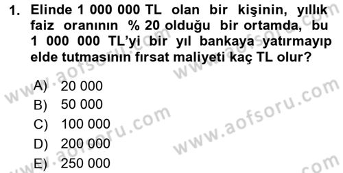 Lojistik Maliyetleri ve Raporlama 1 Dersi Ara Sınavı Deneme Sınav Soruları 1. Soru
